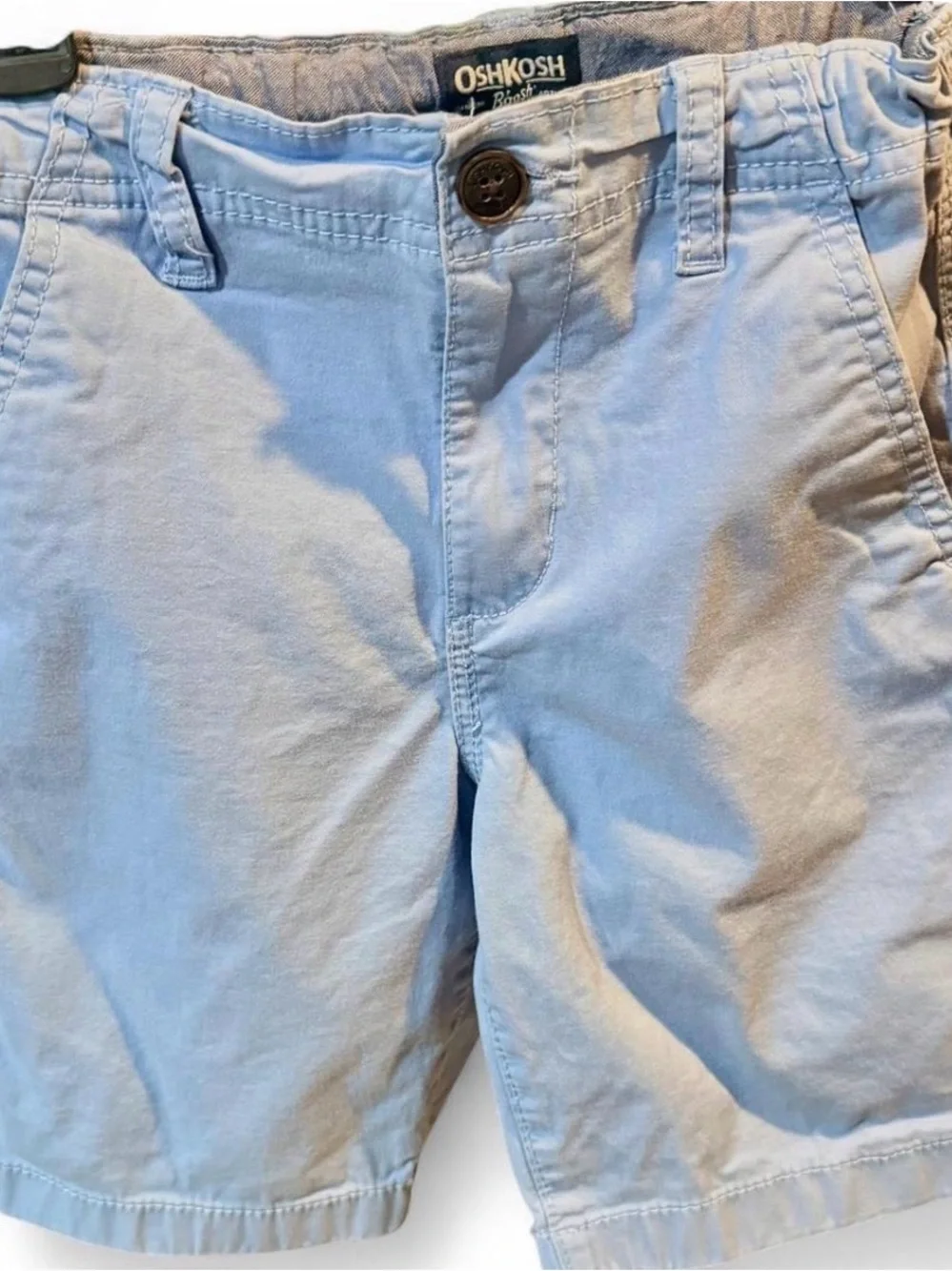 OshKosh Bgosh Boys Light Blue Twill Chino Shorts Size 7